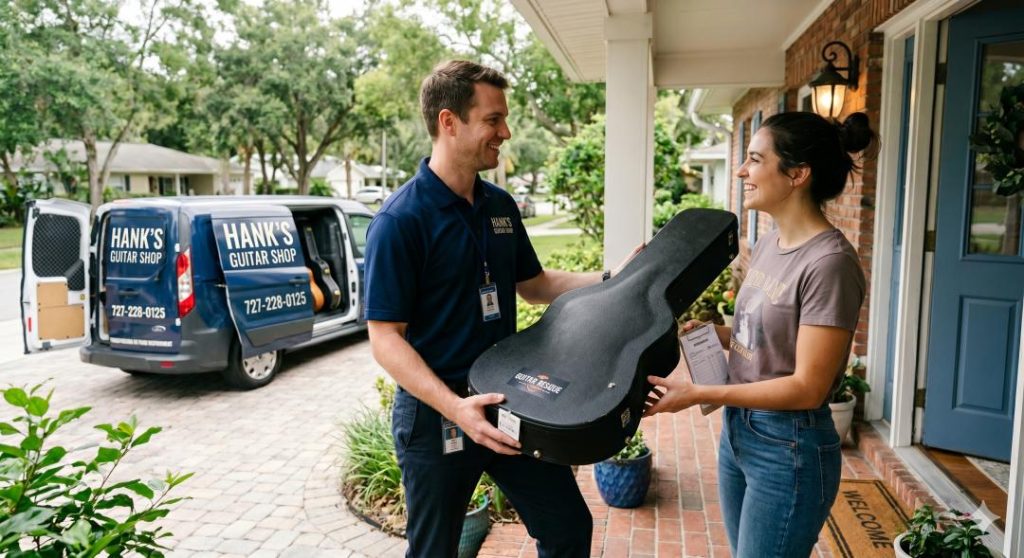guitar repair setup service pickup & delivery
