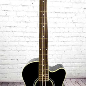 2006 Ibanez AEB10BE Acoustic/Electric Bass Guitar, Gloss Black